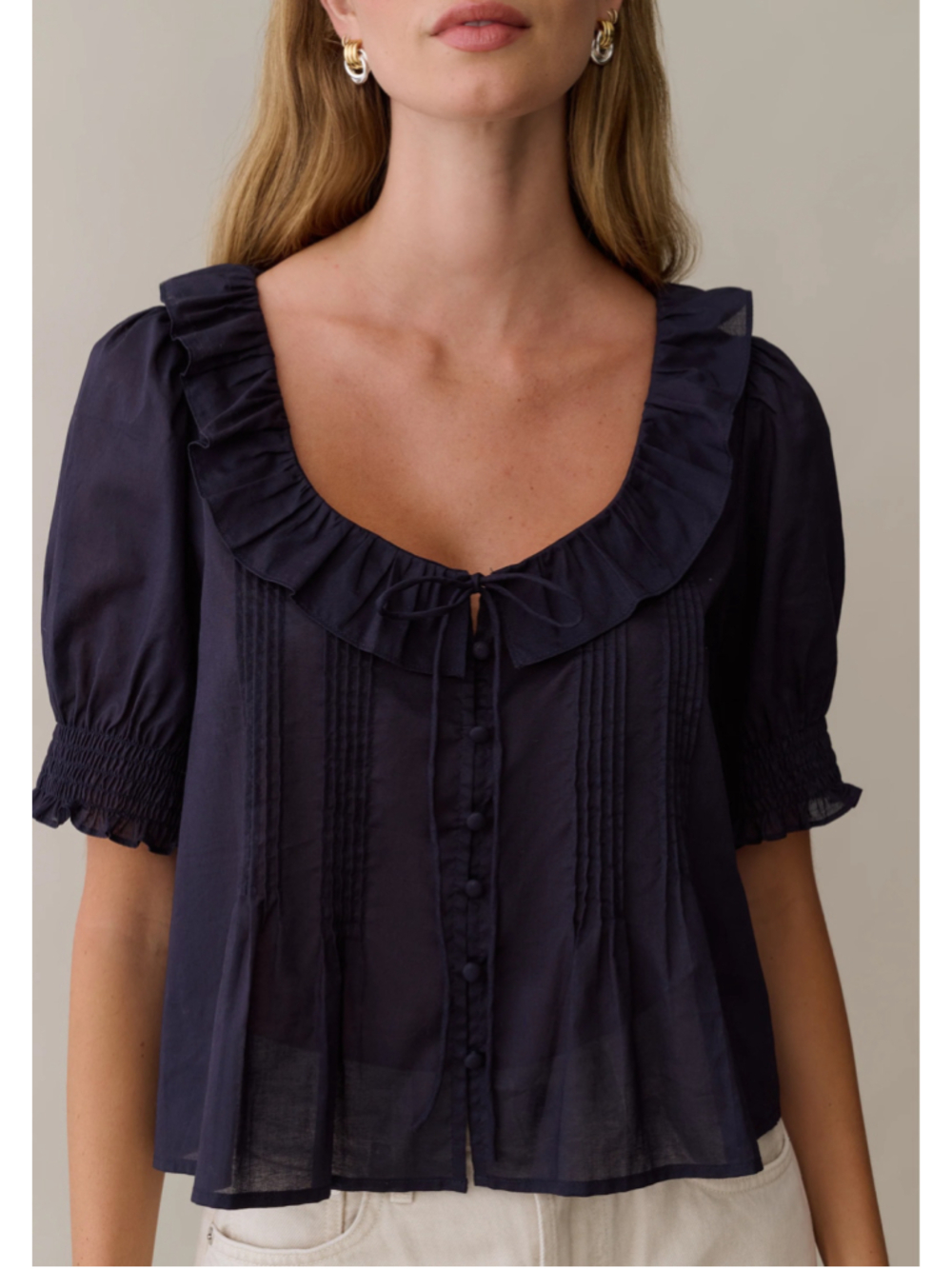 Women's sorella Maysilee Cotton Top Navy Size S